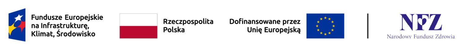Loga: fundusze europejskie, flaga polski, EU, NFZ